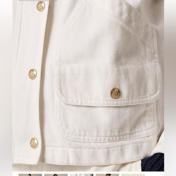 NWT J Crew Short Barn Jacket™ in cotton twill Women’s Medium White - Picture 3 of 14